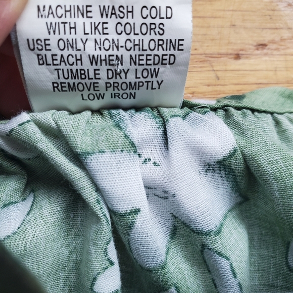 Haband Floral Green Dress with Ruffle Hem Size Small Vtg - Picture 5 of 9